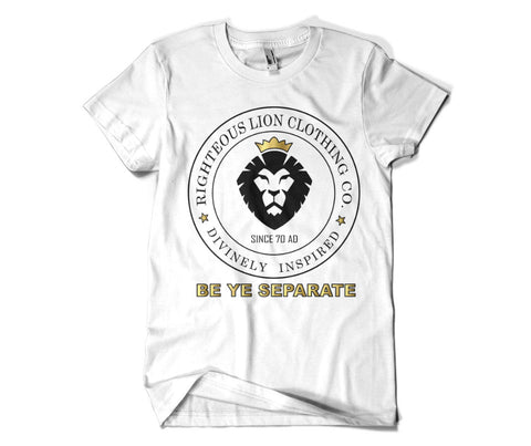White Righteous Lion Logo Tee